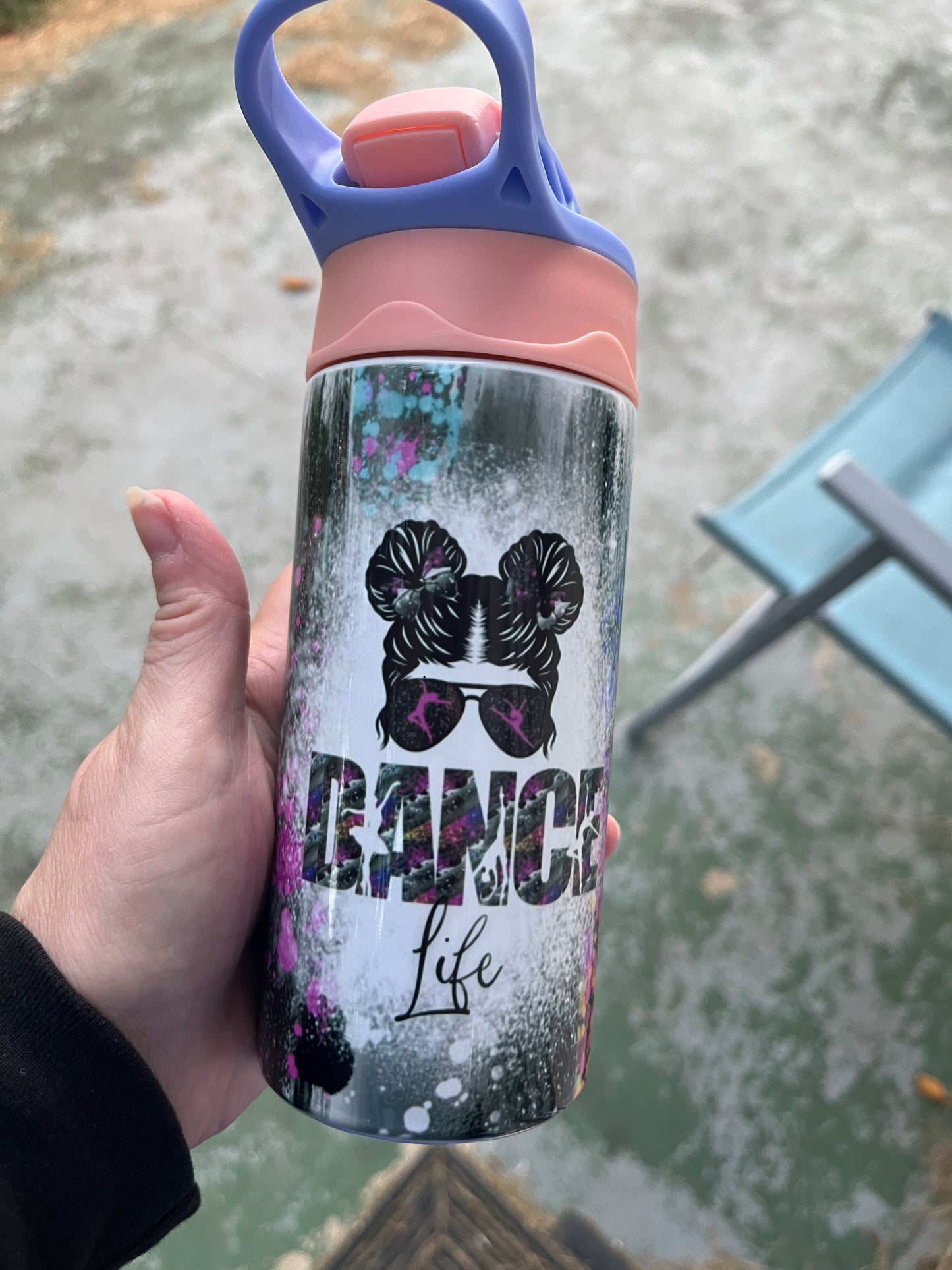 Dance life 12oz kids tumbler pink/purple lid