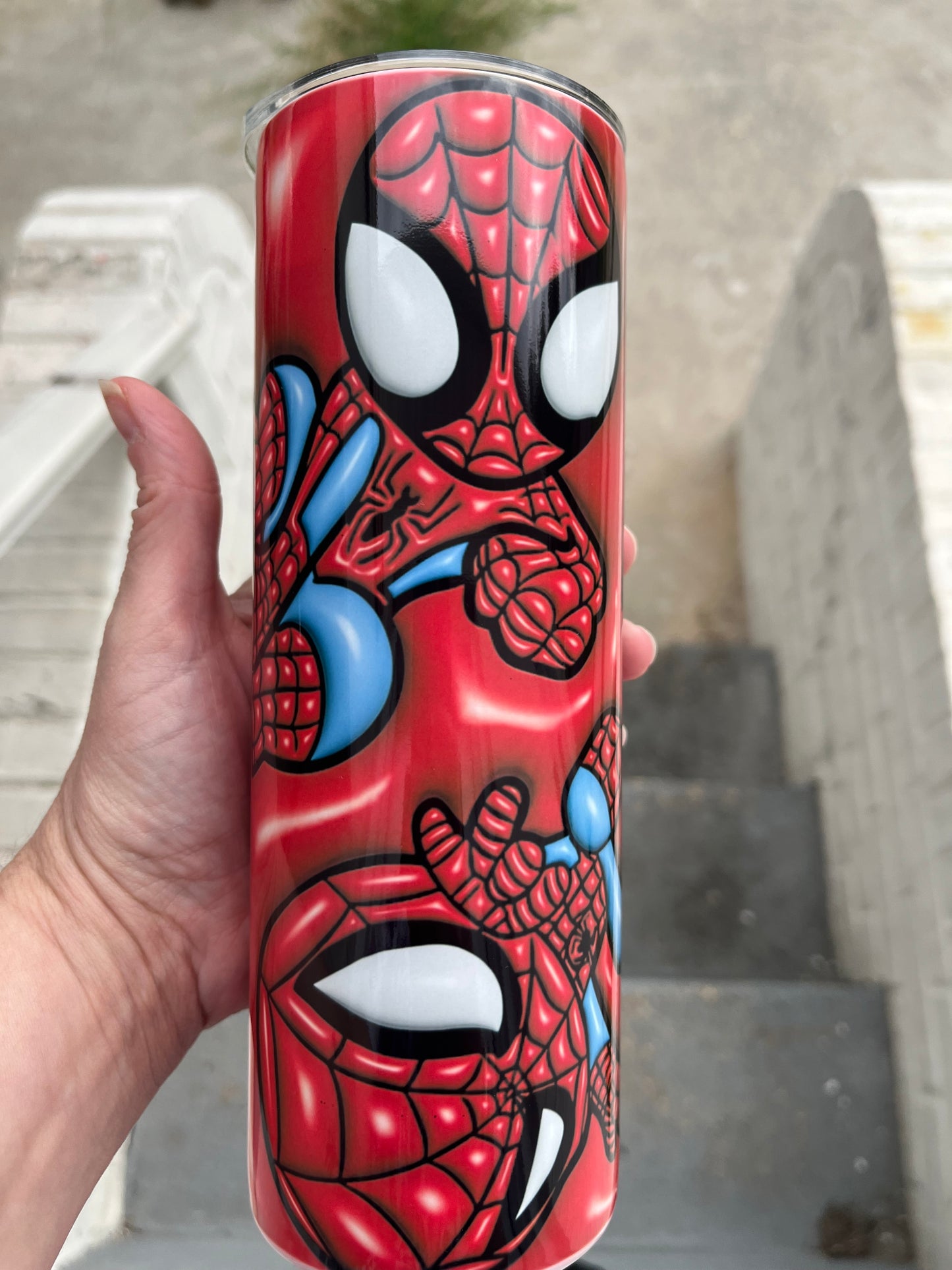 Spider man puff 20oz stainless steel tumbler