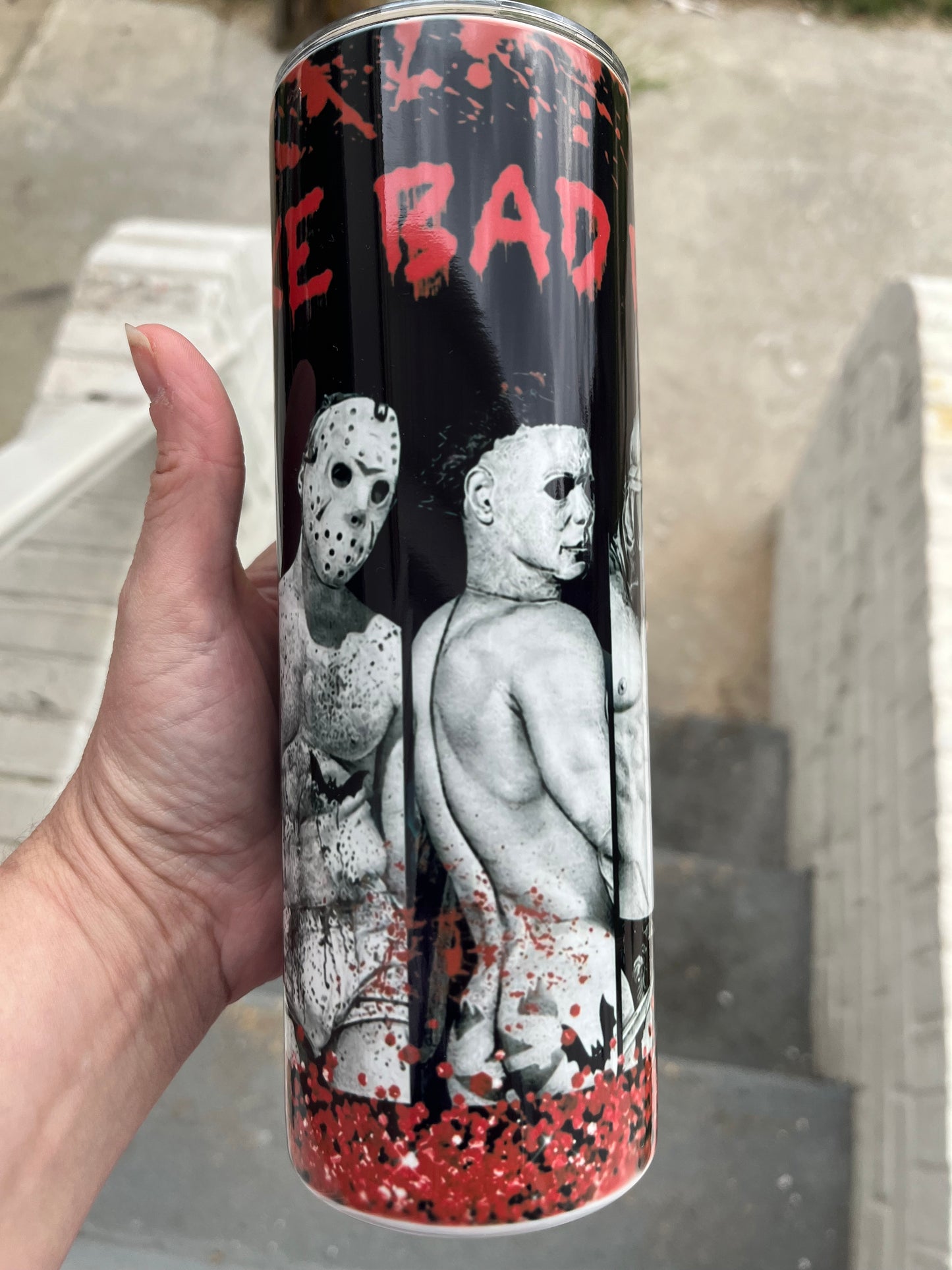 I like bad boys horror 20oz stainless steel tumbler