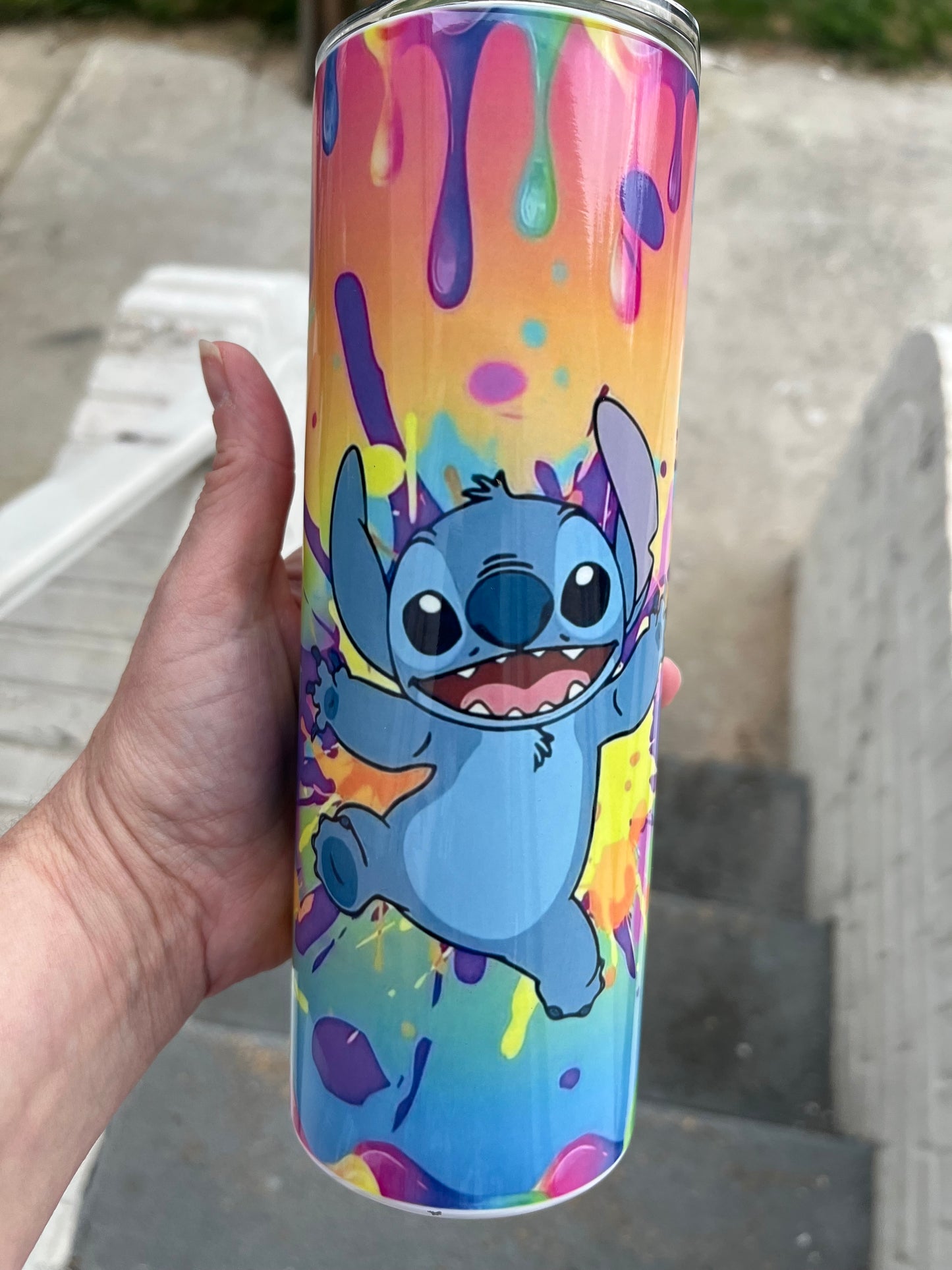 Tie dye alien 20oz stainless steel tumbler