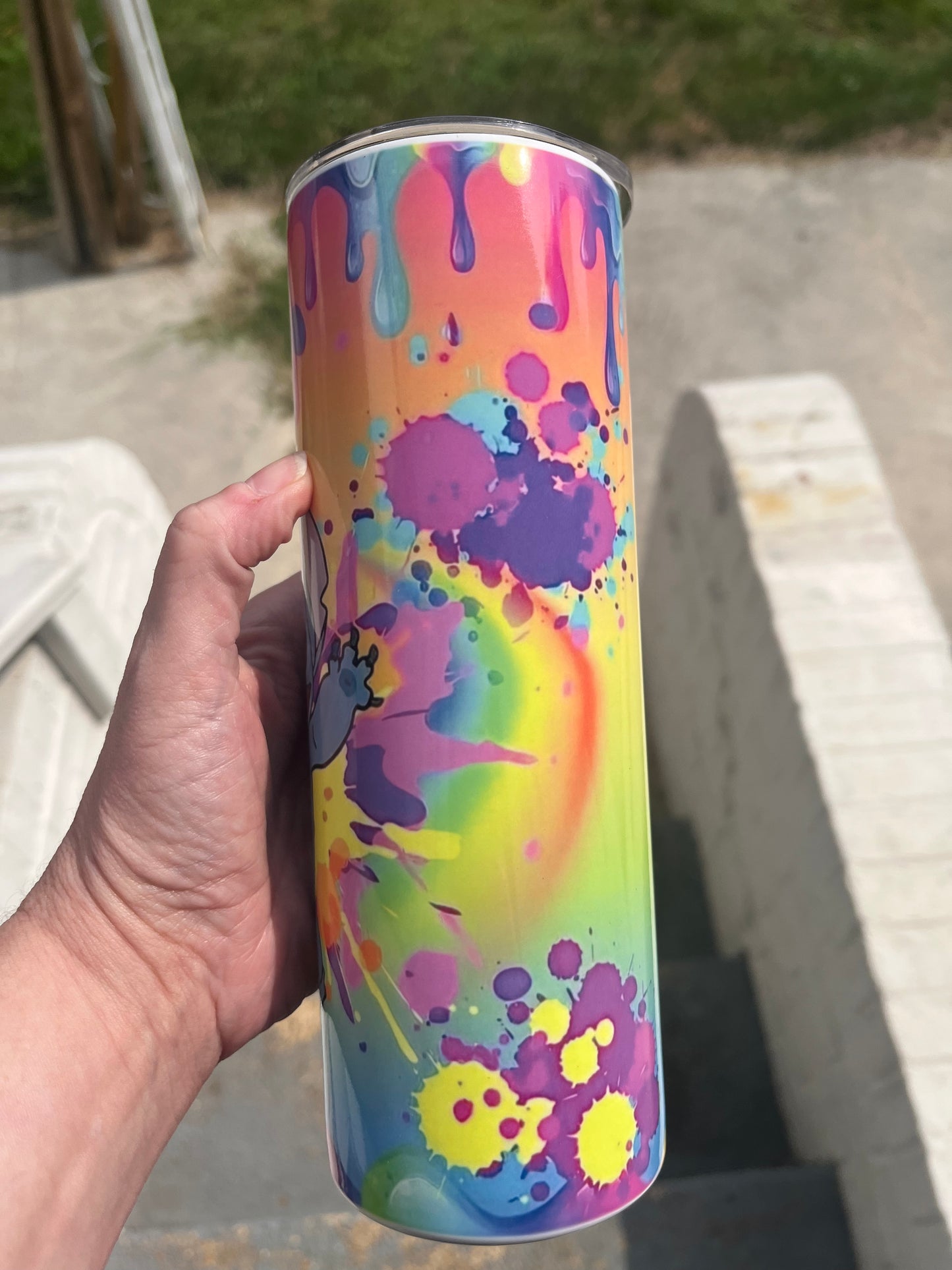 Tie dye alien 20oz stainless steel tumbler