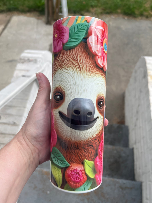 3D sloth 20oz stainless steel tumbler