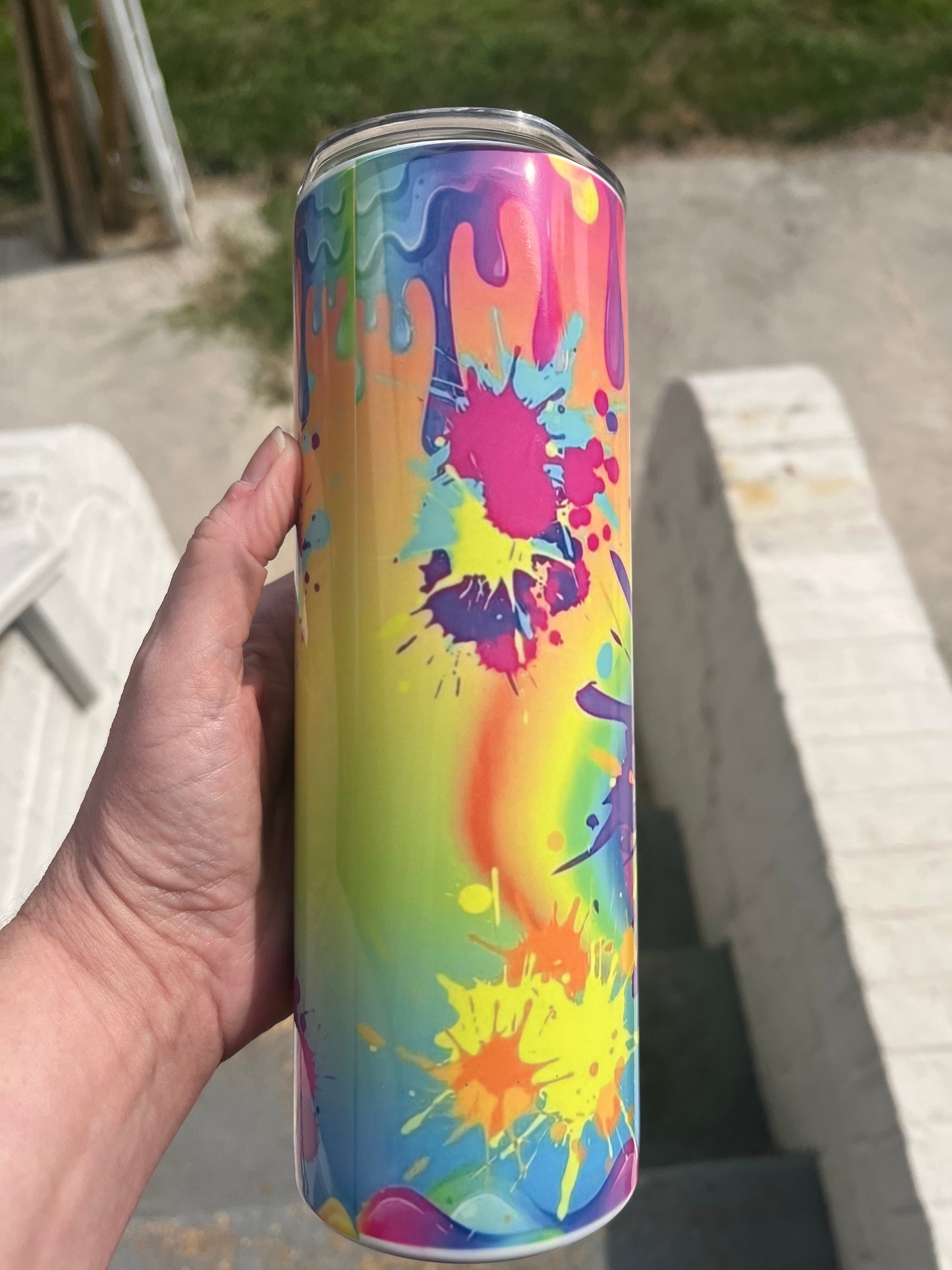 Tie dye alien 20oz stainless steel tumbler