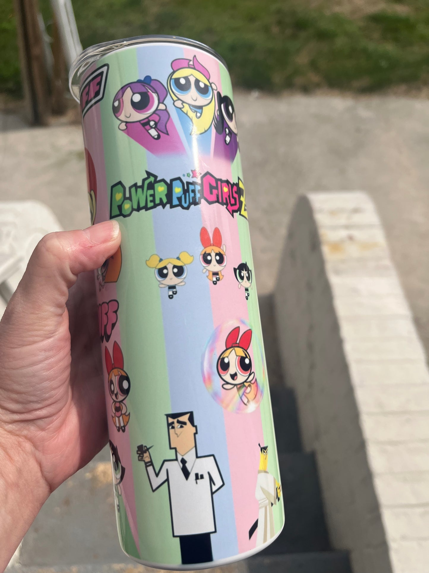 Powerpuff girls pink 20oz stainless steel tumbler