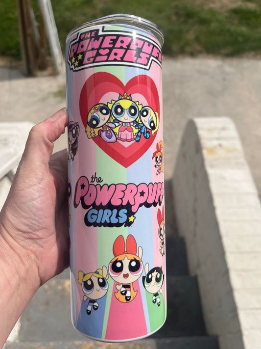 Powerpuff girls pink 20oz stainless steel tumbler