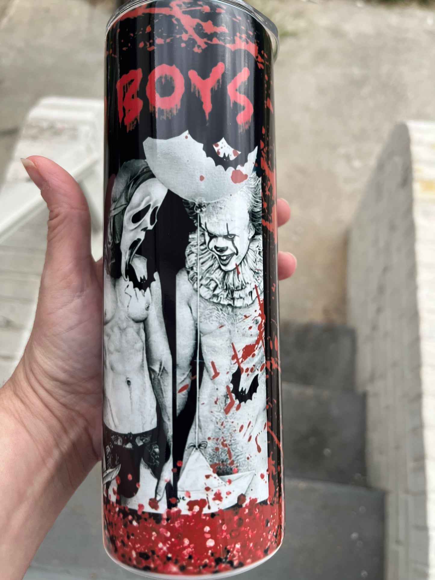 I like bad boys horror 20oz stainless steel tumbler