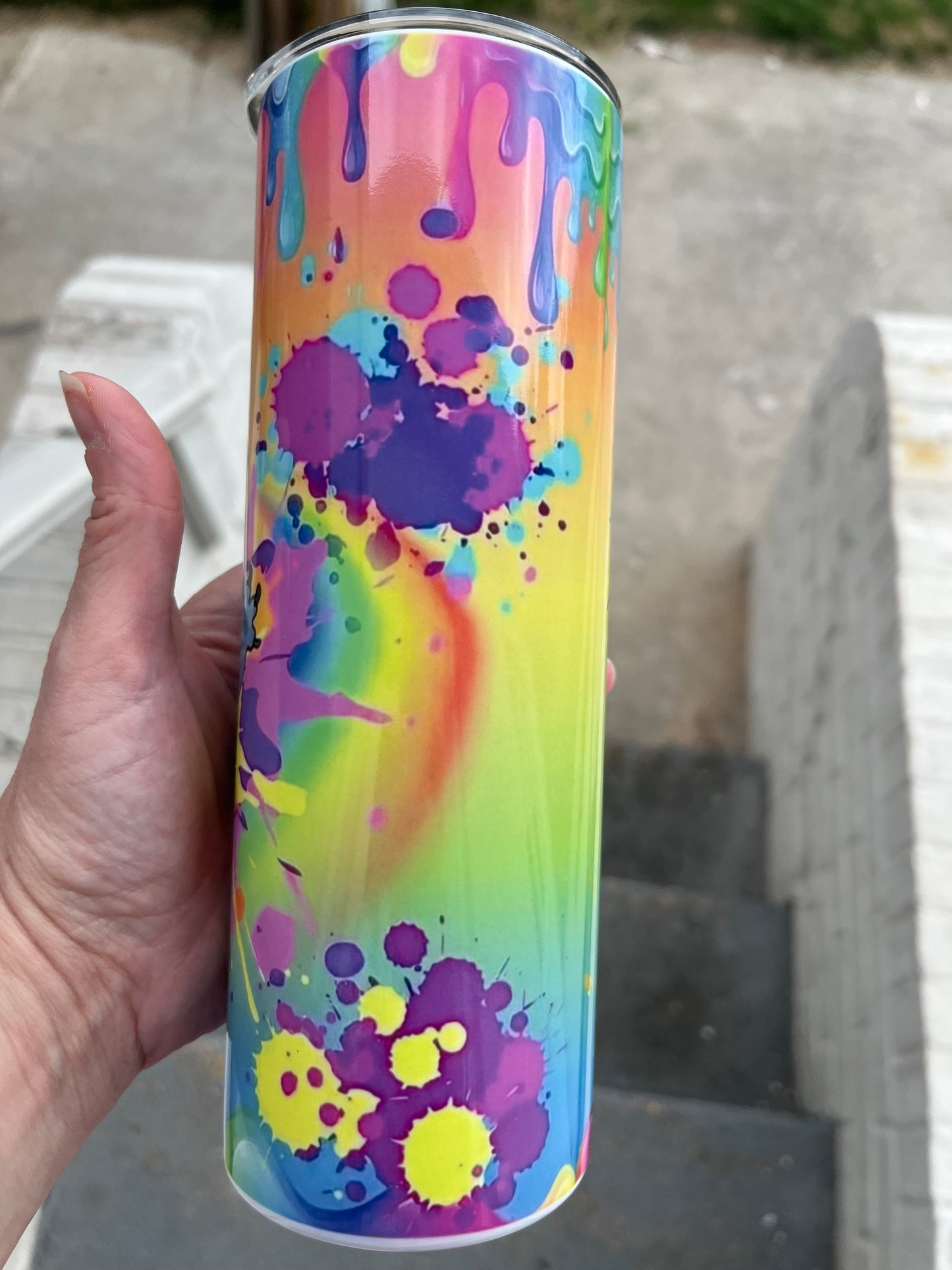 Tie dye alien 20oz stainless steel tumbler