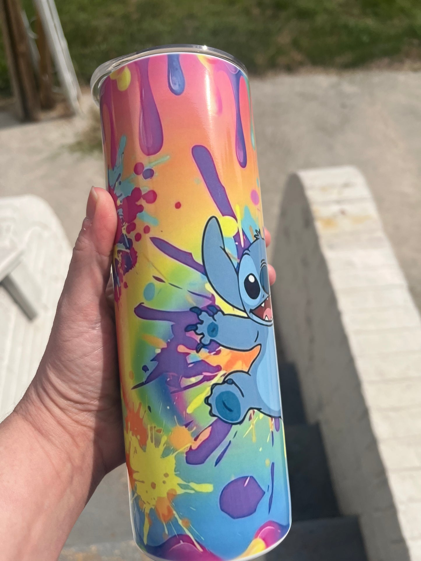 Tie dye alien 20oz stainless steel tumbler