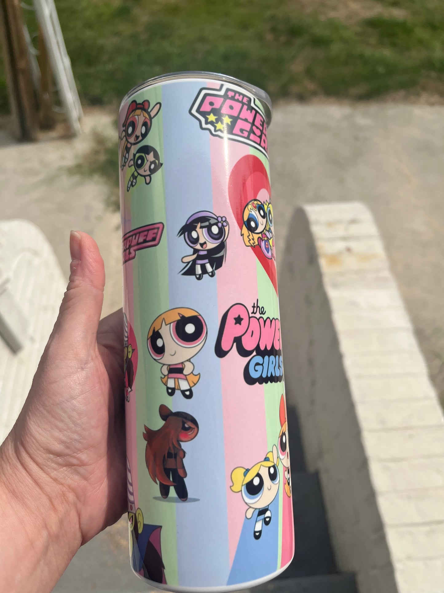 Powerpuff girls pink 20oz stainless steel tumbler