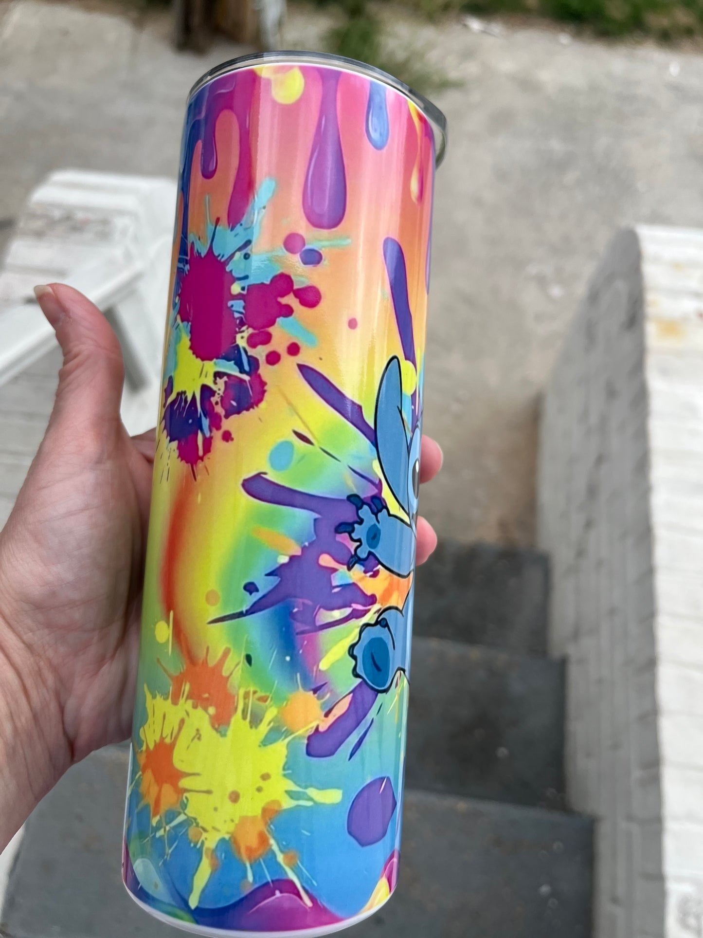 Tie dye alien 20oz stainless steel tumbler