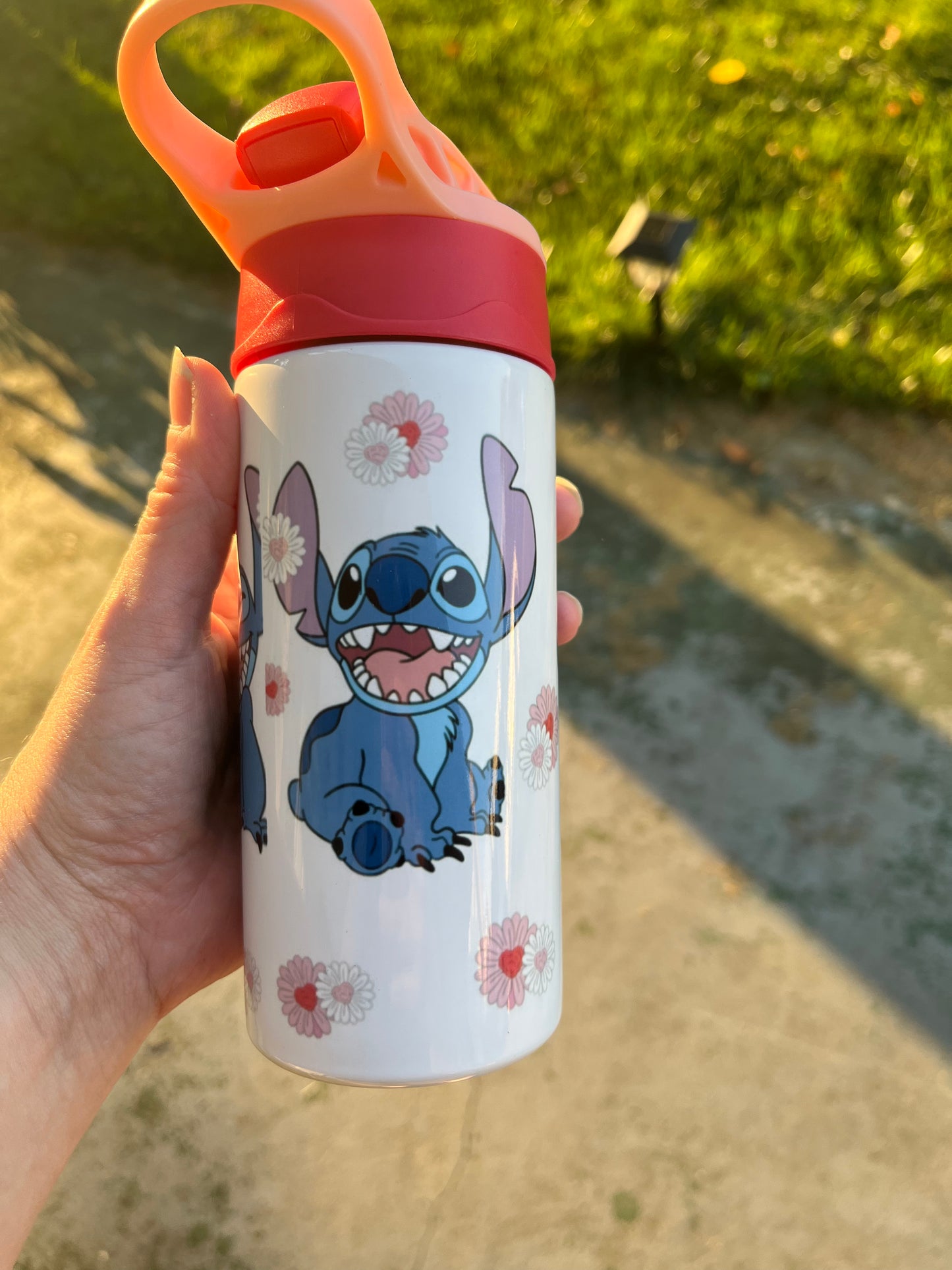 Stitch 12oz kids tumbler with pink/red lid