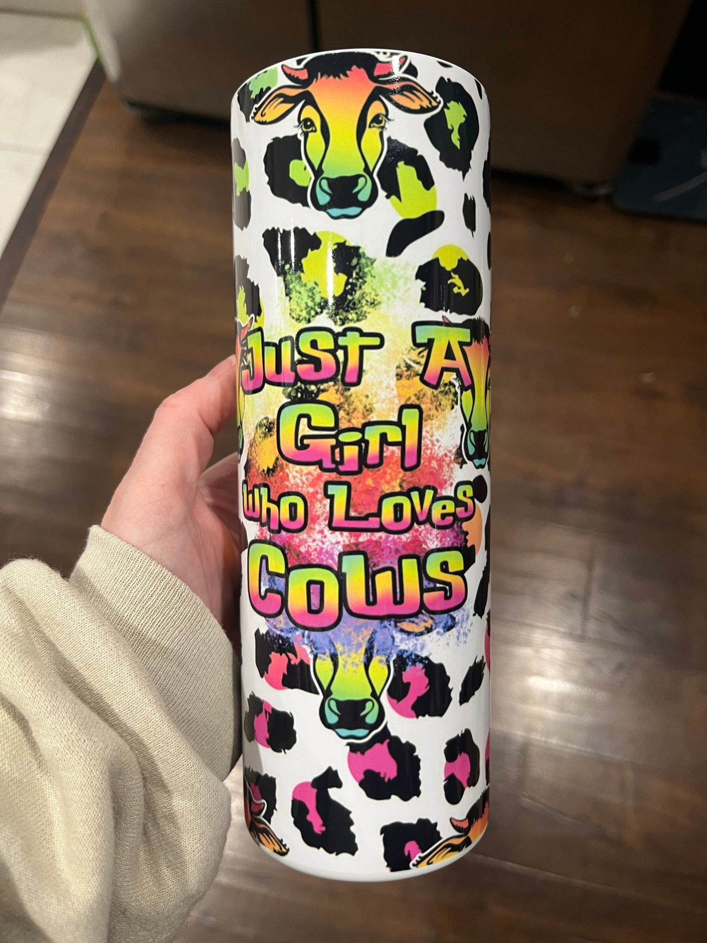 Just a girl who loves cows leopard 20oz tumbler