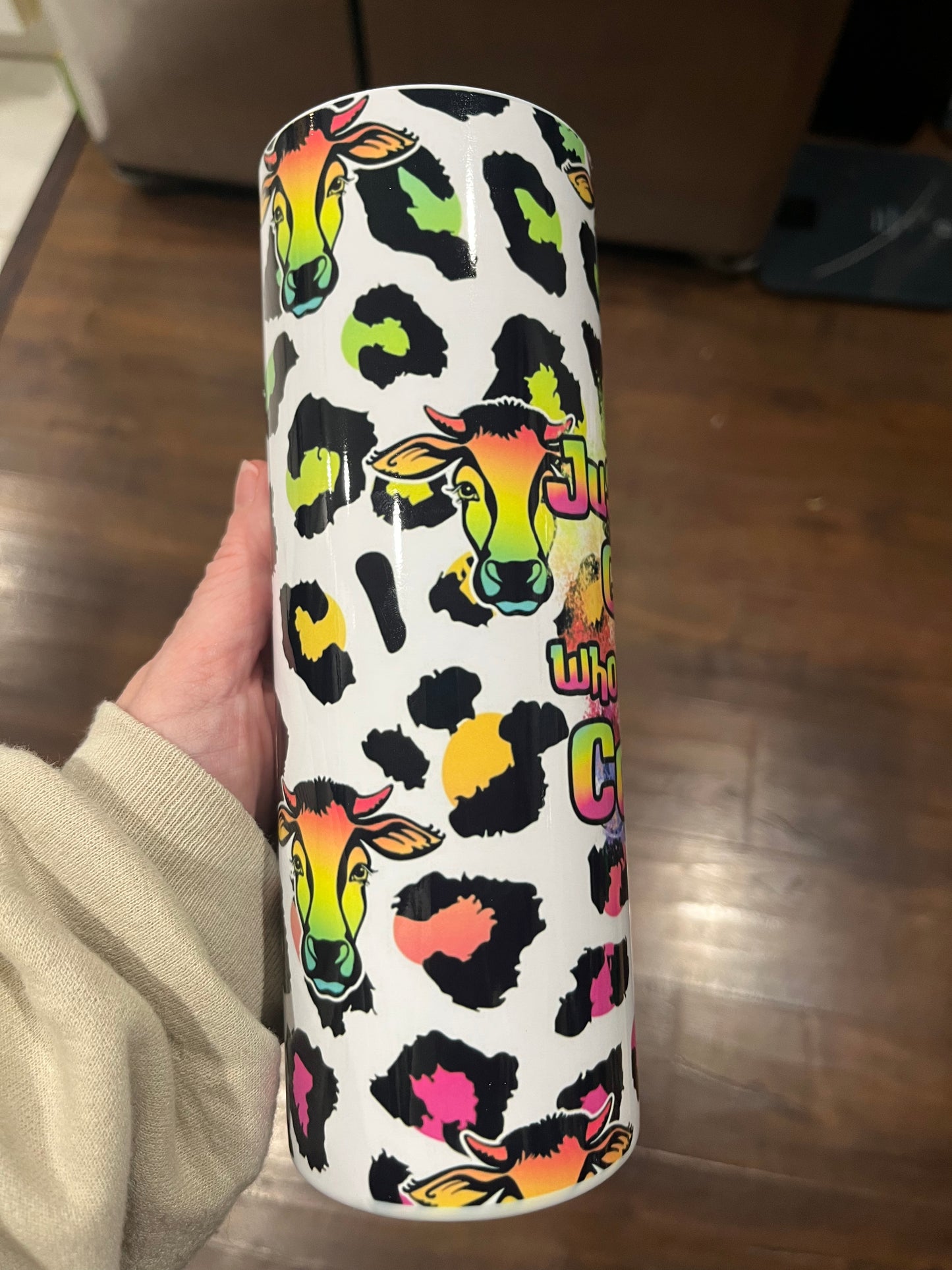 Just a girl who loves cows leopard 20oz tumbler